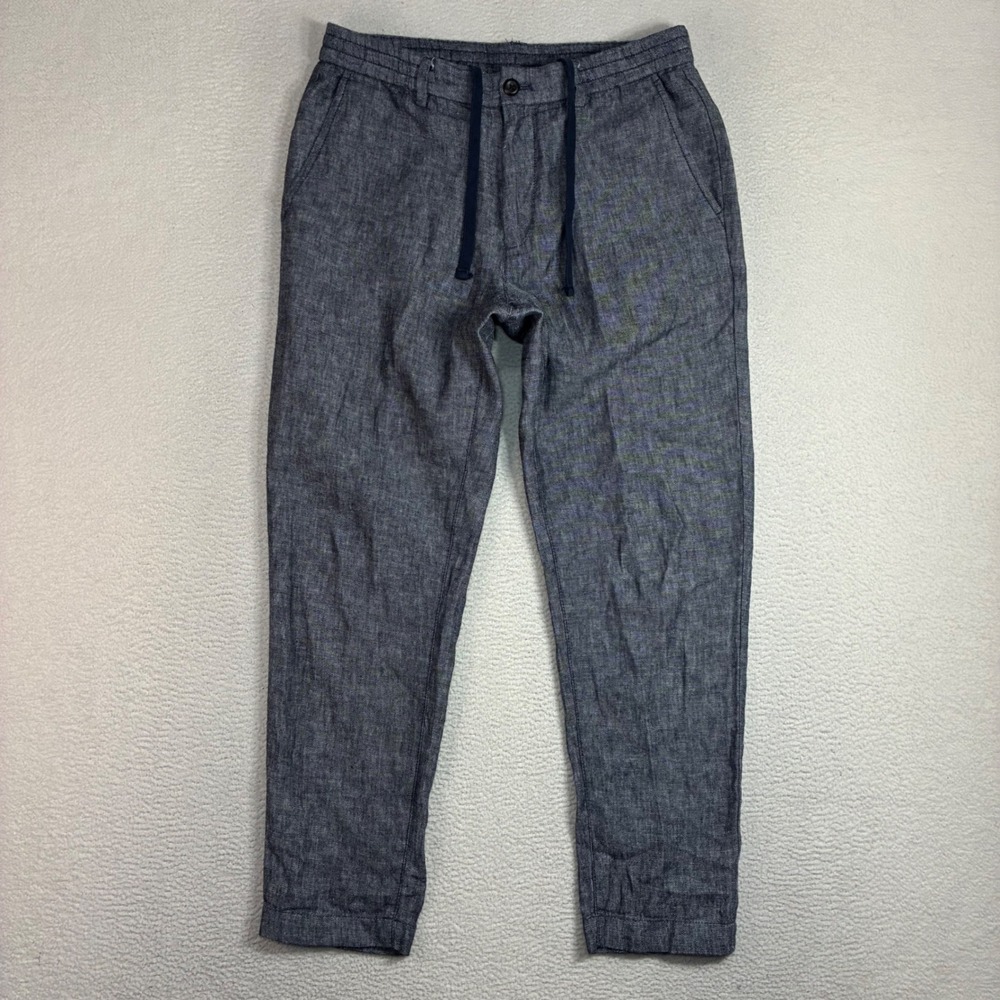 Banana Republic Linen Blend Pants Men 31x28 Blue Athletic Chino Summer